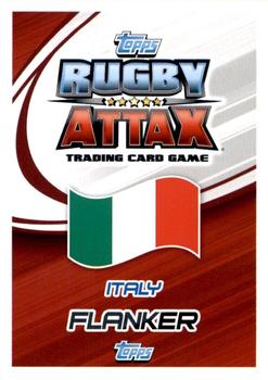 2015 Topps Rugby Attax #85 Mauro Bergamasco Back